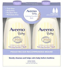 Aveeno Baby calming comfort bath wash, 2-pack bottles with lavender and vanilla scent