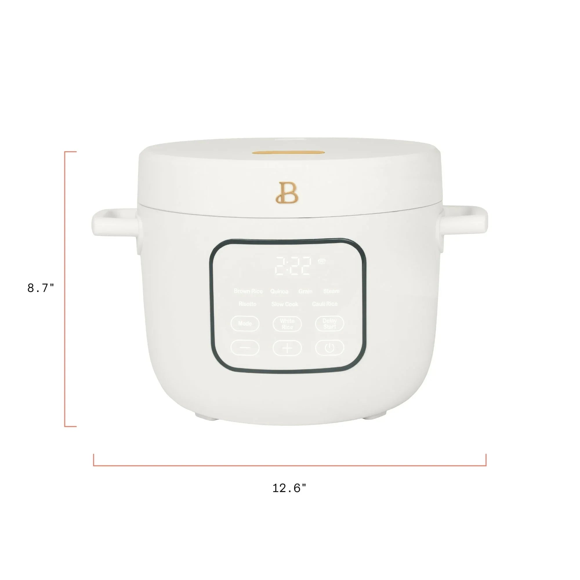 Beautiful 14-Cup Cooked, 6-Cups Uncooked Electric Rice and Grain Cooker, EverGoodâ„¢ Ceramic Nonstick Coating, White Icing by Drew Barrymore - USA MEGA SHOP