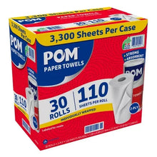 POM 2-ply paper towel case box, 30 rolls, 110 sheets per roll