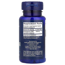 TMG 500 mg supplement facts label on liquid vegetarian capsule bottle, 60 servings