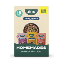 Jinx Homemades meal topper variety pack, front with 18 pack badge