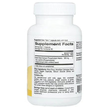 Grape seed phytosome supplement bottle, Supplement Facts label and ingredients
