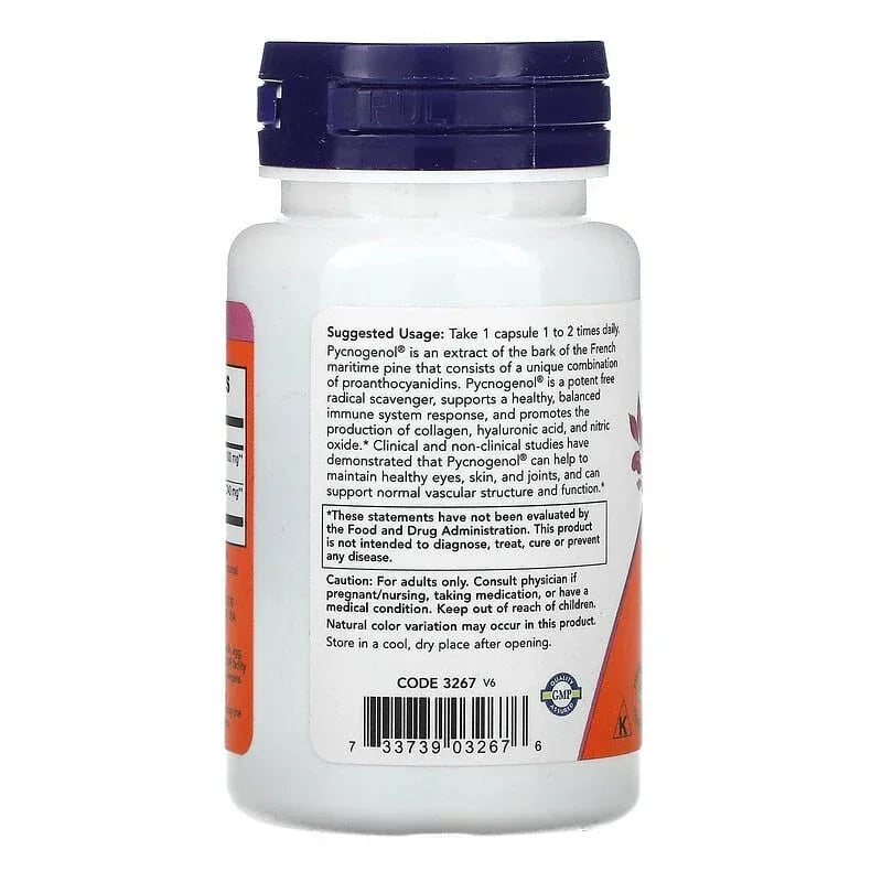 NOW Foods, Pycnogenol® With Bioflavonoids, Veg Capsules