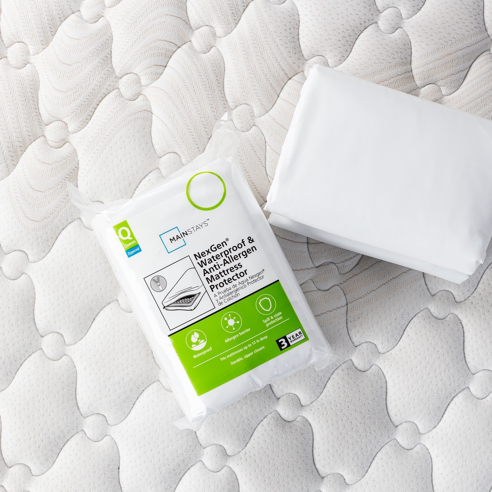 (2 pack) NexGen Waterproof Zippered Mattress Protector Mainstays