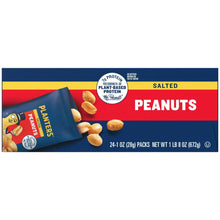Salted peanuts package side with peanuts graphic and 24-1 oz packs net weight text