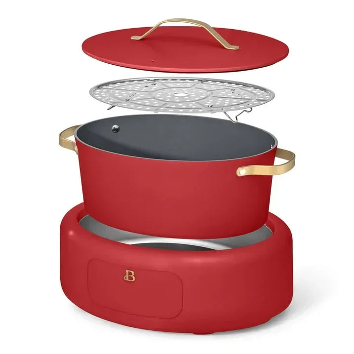 Beautiful 10-in-1 , 6 Qt Electric Multi-Cooker, Tomato Red by Drew Barrymore - USA MEGA SHOP