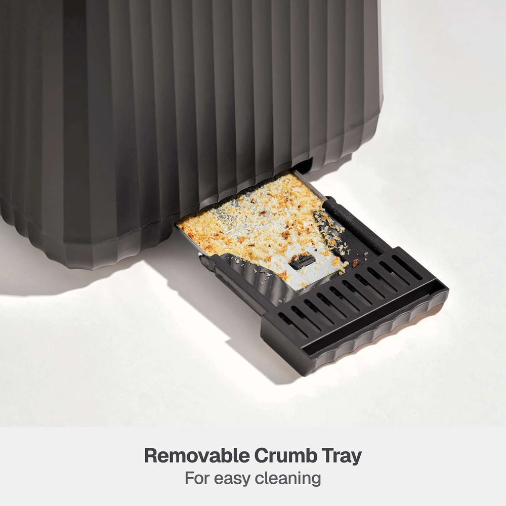 Thyme & Table 2-Slice Toaster, Extra-Wide Slots with Slide-Out Removable Crumb Tray, Slate Grey - USA MEGA SHOP