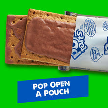 Pop-Tarts Frosted S'mores toaster pastries, open pouch with three pieces