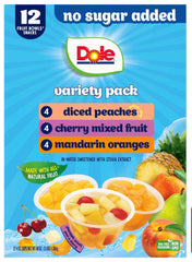 Dole Fruit Bowls No Sugar Added Variety Pack, 4 oz Cups (12 Pack)