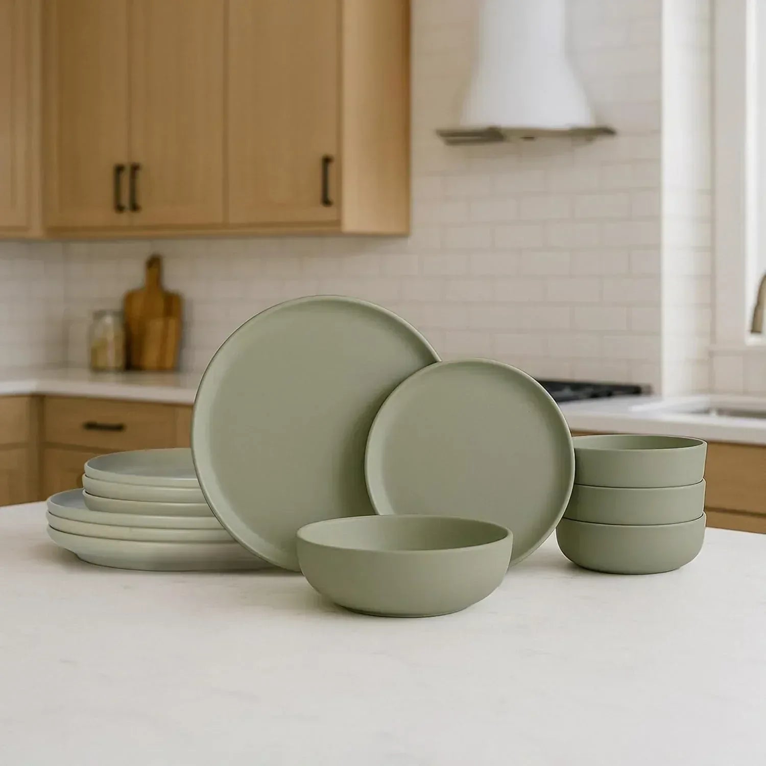 12-Piece Stoneware Dinnerware Set with Mugs | Microwave and Dishwasher Friendly | Stackable Matte Glaze Plates & Bowls | Service for 3 (Black for 3)