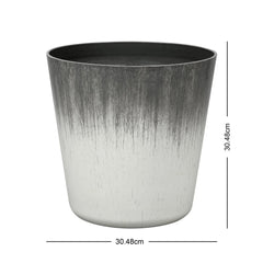 Better Homes and Gardens Esmeralda Plastic Planter 12" x 12" x 12" Round Toupe Finish