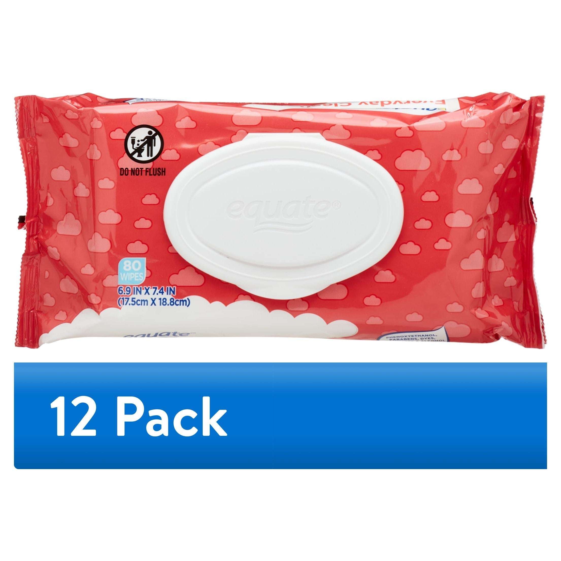 Equate Baby Everyday Clean Wipes with Aloe Vera and Vitamin E, 80 Wipes