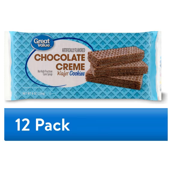 Great Value Chocolate Creme Wafer Cookies, 8 oz