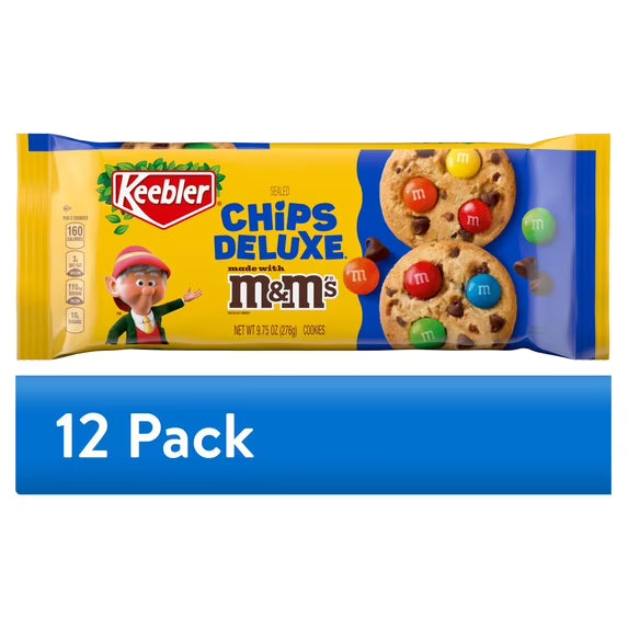 Keebler Chips Deluxe Cookies Made with M&M’s, Chocolate Chip Cookies Made with M&M’s, 9.75 oz