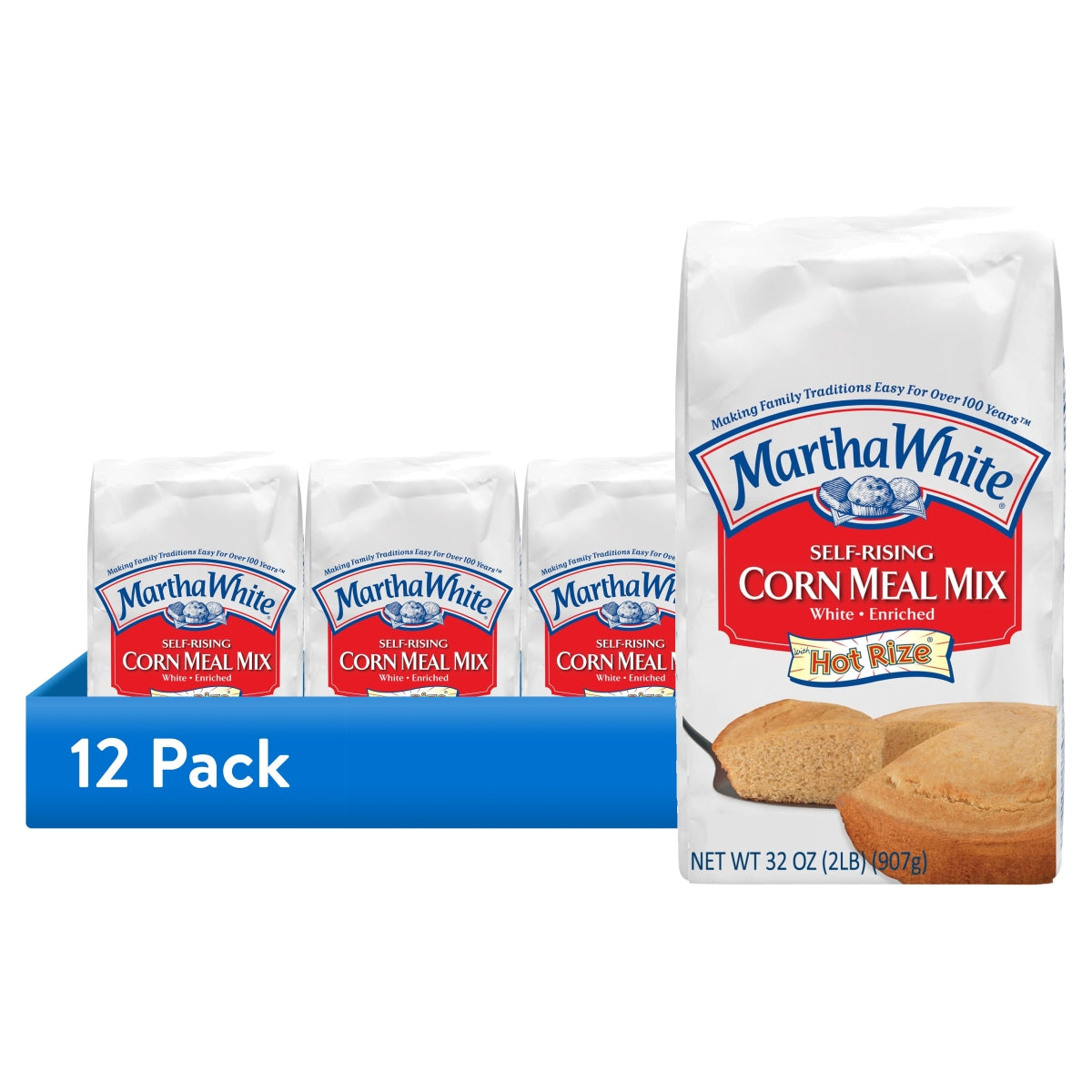 Martha White Self Rising Corn Meal Mix with Hot Rize, 2 Lb Bag