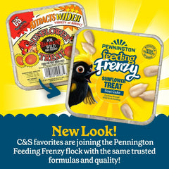 (12 pack) Pennington Feeding Frenzy Sunflower Suet Treat Cake 11 oz, Wild Bird Food, Suet Cakes for Wild Birds, 1 Pack, Fresh - USA MEGA SHOP