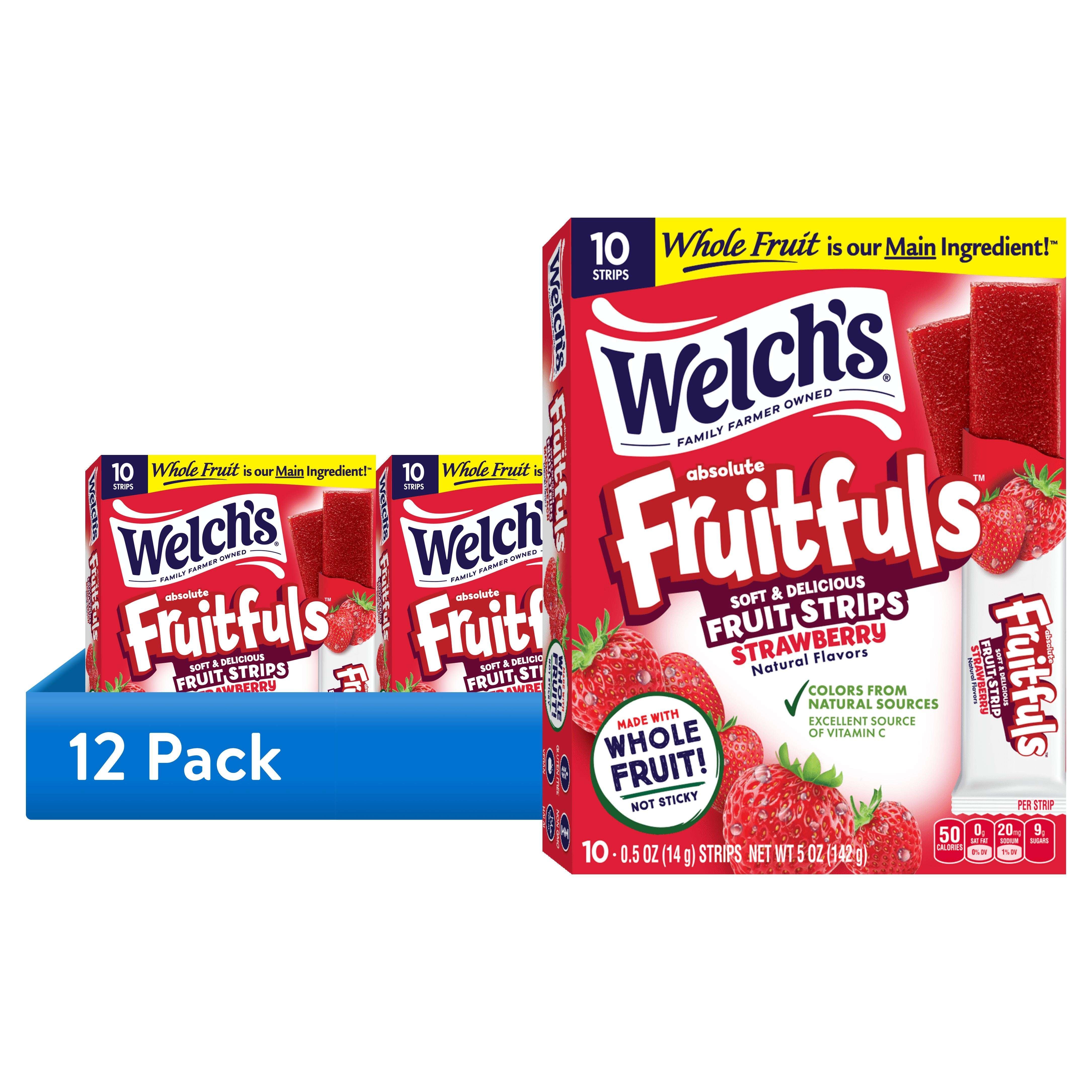 (3 pack) Welch's Fruitfuls Strawberry Soft Fruit Strips, .5 oz (10 pack)