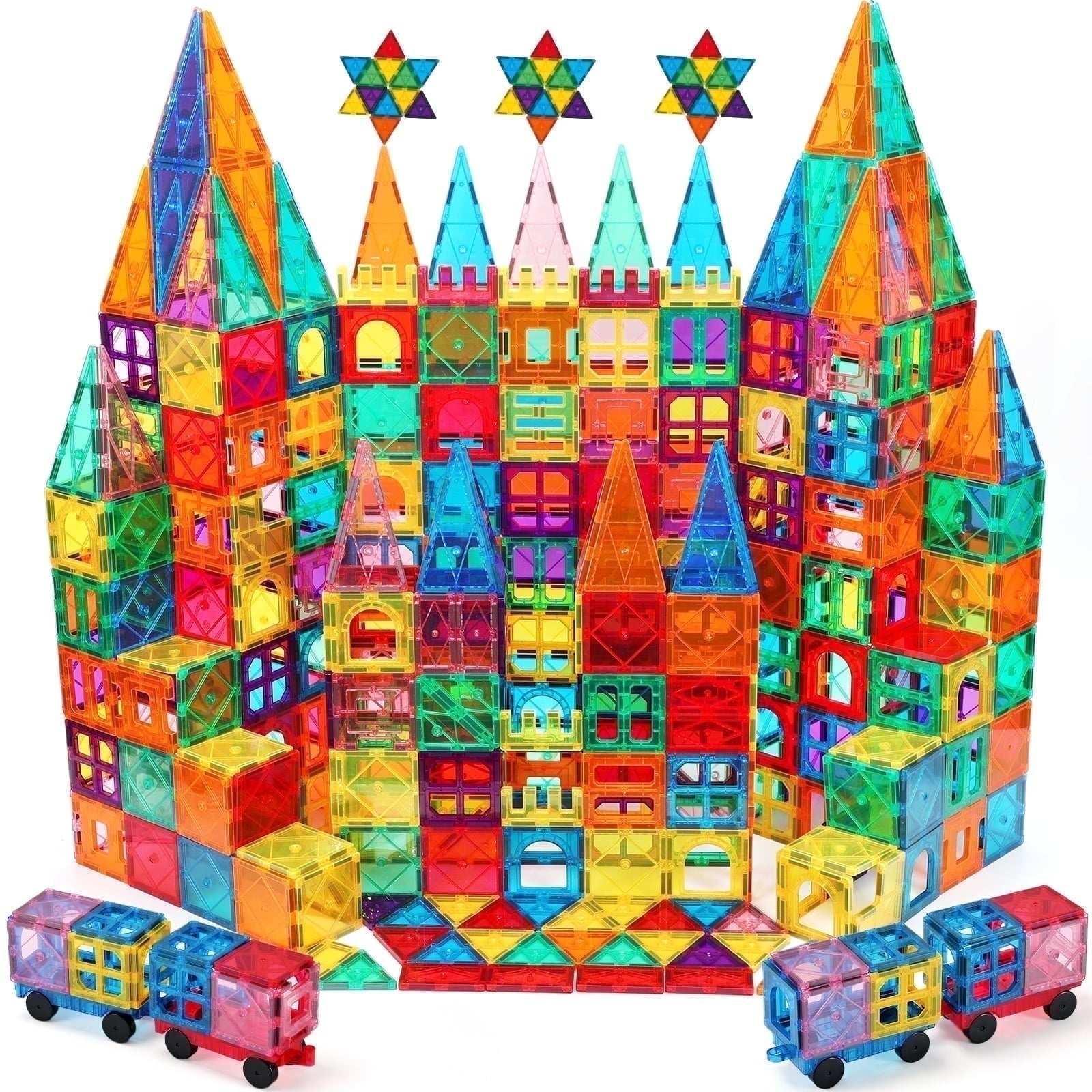 Magnetic Tiles for Kids,Educational Magnetic Building Blocks for Boys Girls, STEM Preschool Kidergarten Learning Toys - USA MEGA SHOP