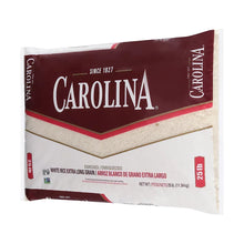 Enriched extra long grain white rice bag front panel with Carolina name