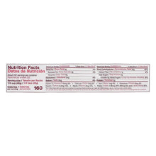 Rice bag nutrition facts panel with serving and daily value information