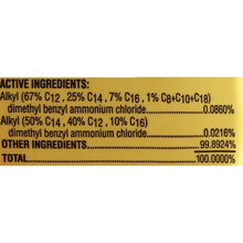 Multi-purpose cleaner bottle label showing active ingredient percentages