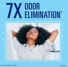 Secret deodorant claim graphic, 7x odor elimination text
