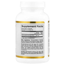 California Gold Nutrition PEA bottle back label with Supplement Facts, 90 veggie capsules