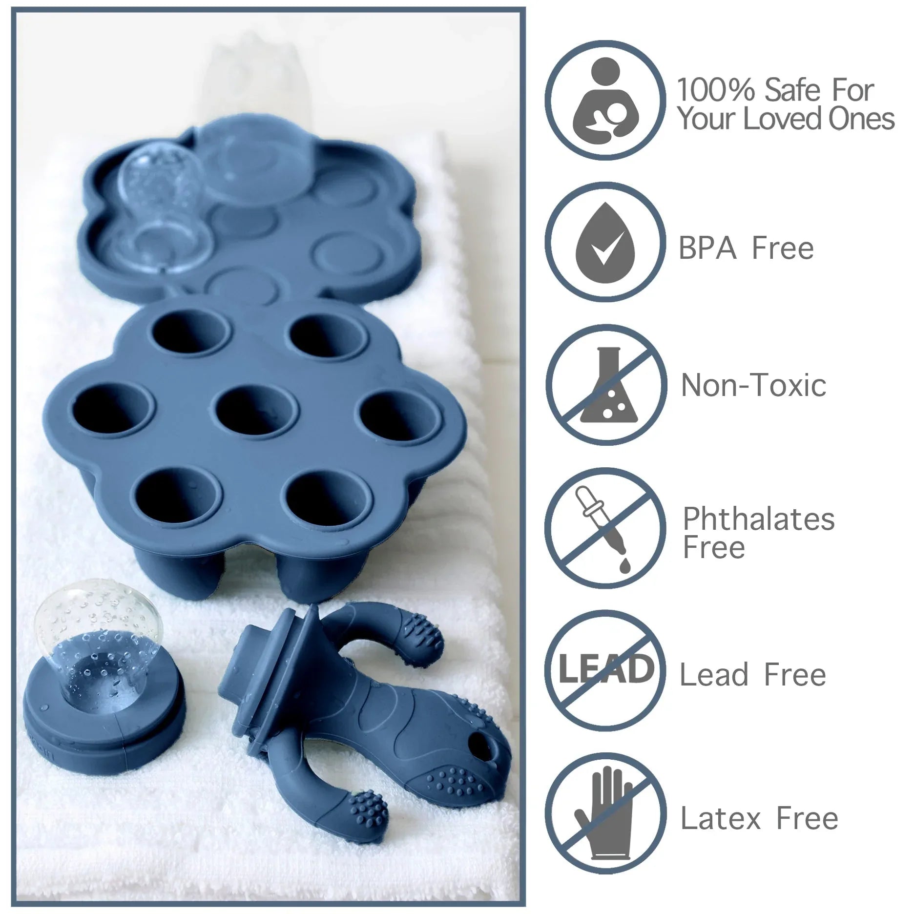 Little Twig Freezable Teether Set Steel Blue - USA MEGA SHOP