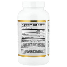 California Gold Nutrition C-1000 & Zinc Immune supplement facts label on bottle back