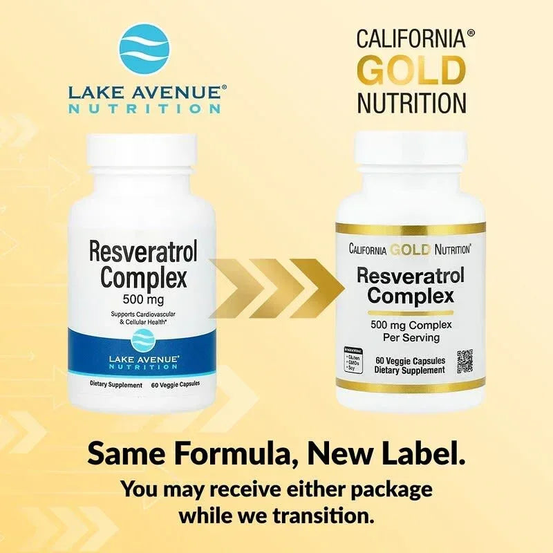California Gold Nutrition, Resveratrol Complex with Grape Seed Extract, Red Wine Extract, and trans-Resveratrol