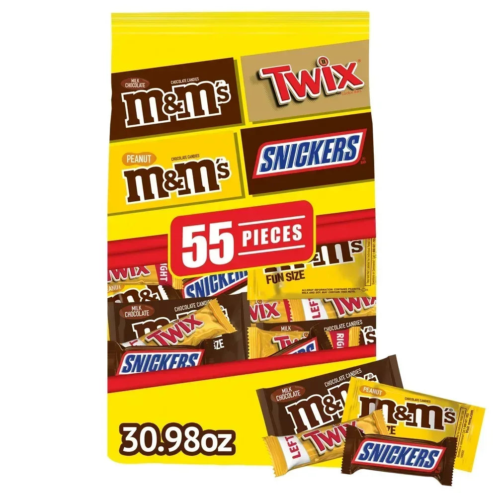 M&M'S, Snickers & Twix Fun Size Spring Break Milk Chocolate Candy - 30.98 Oz Bulk Bag