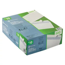 No. 10 peel-and-seal security envelopes, pack box with green and white labels