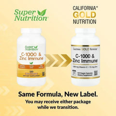 California Gold Nutrition, C-1000 & Zinc Immune, 120 Veggie Capsules