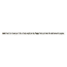 Feeding guide text for wet dog food portions for puppy and adult