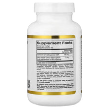 CoQ10 dietary supplement bottle, back label with Supplement Facts panel.