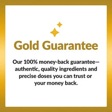Gold Guarantee money-back guarantee card with star icons.