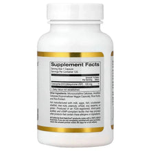 CoQ10 100 mg supplement bottle, Supplement Facts panel