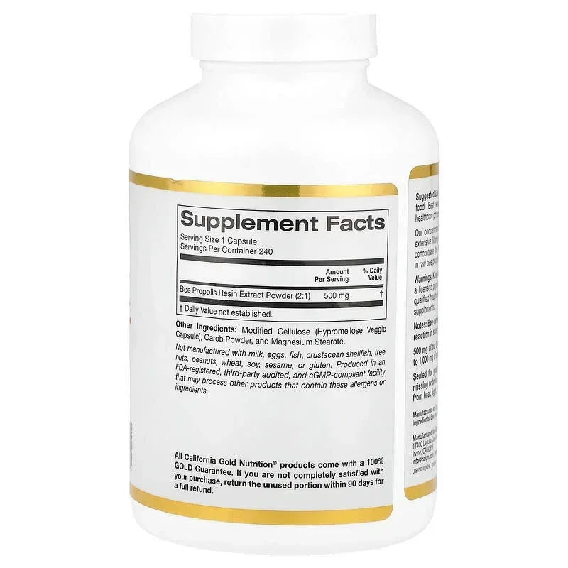 California Gold Nutrition, Bee Propolis 2X, Concentrated Extract, 500 mg
