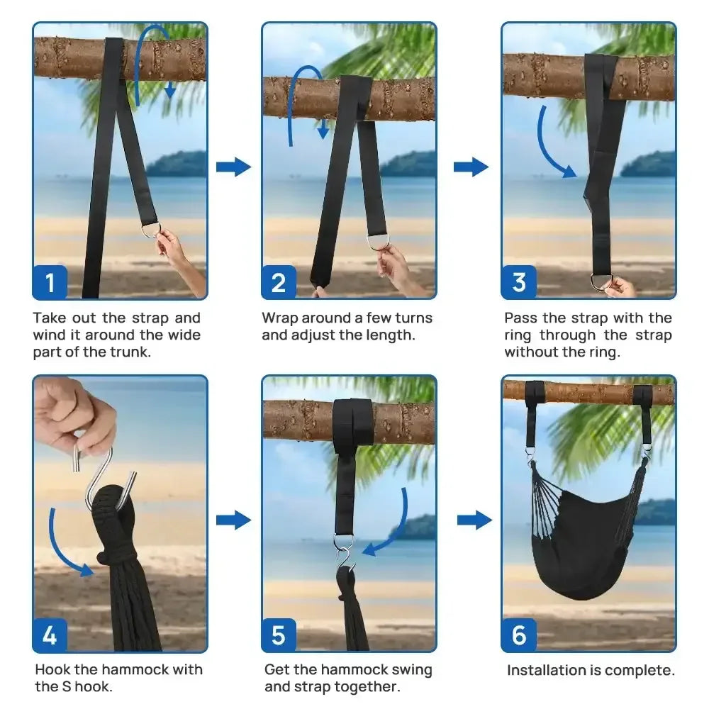 FGY Hammock Chair Swing Portable Canvas Camping Hanging Seat for Outdoor Indoor - USA MEGA SHOP