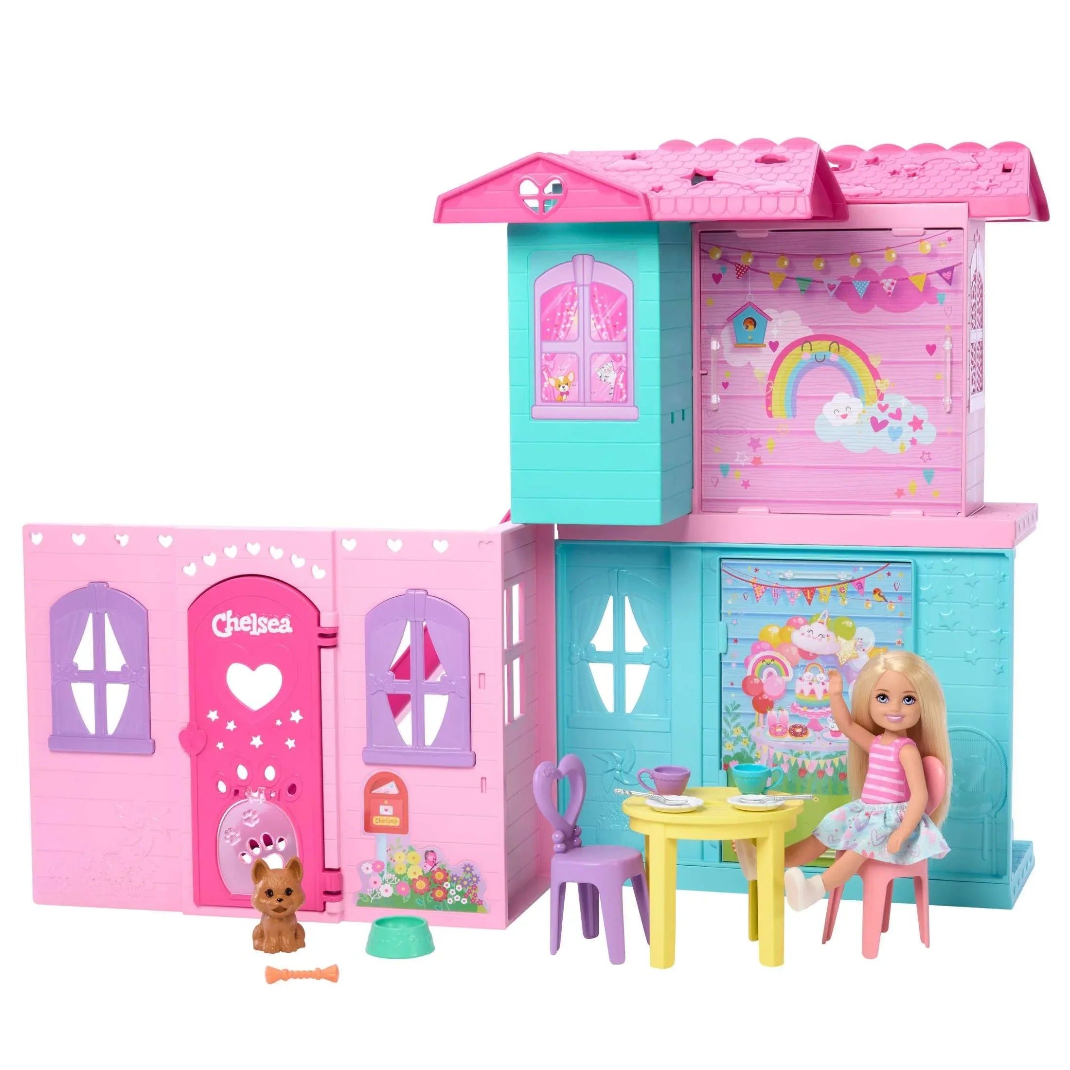 Barbie Chelsea Pop-Up Doll House with Doll & 15+ Accessories, House Expands to 17+ x 13+ inches - USA MEGA SHOP