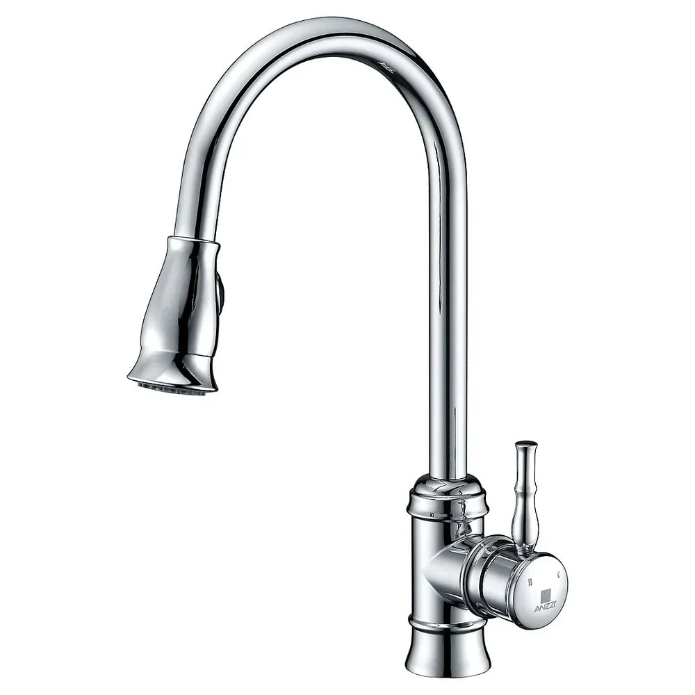 ANZZI Sails Pull-Down Single-Handle Kitchen Faucet - Chrome - USA MEGA SHOP