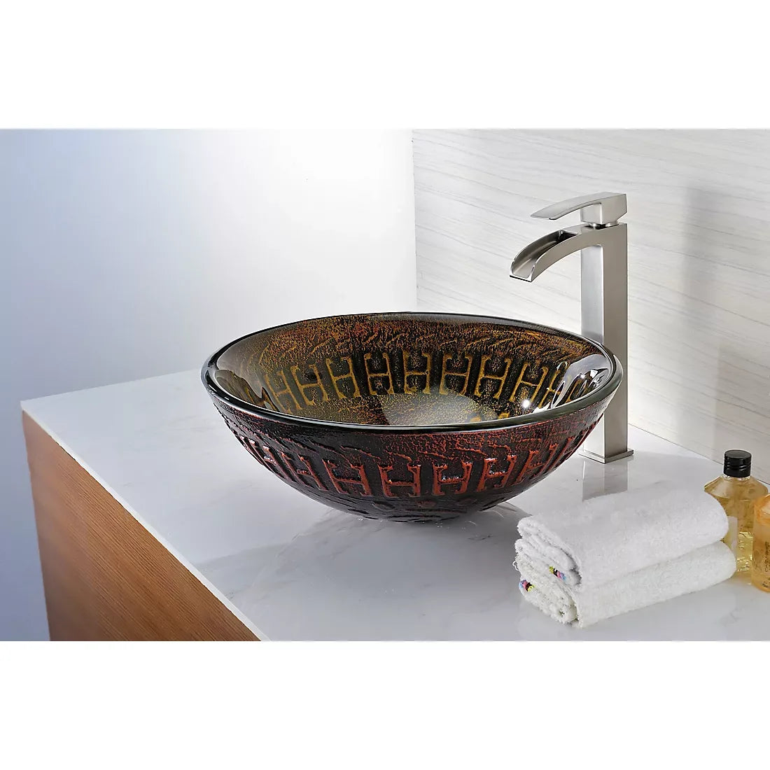 ANZZI Opus Bathroom Sink - Lustrous Brown - USA MEGA SHOP