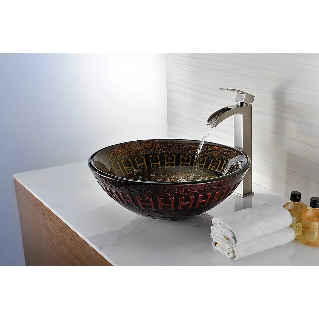 ANZZI Opus Bathroom Sink - Lustrous Brown - USA MEGA SHOP