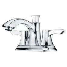 Chrome bathroom sink faucet with curved spout and deck mount