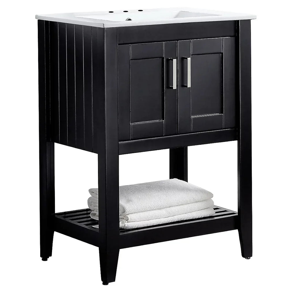 ANZZI Mosset 24" Bathroom Vanity with 014B Faucet - Black - USA MEGA SHOP