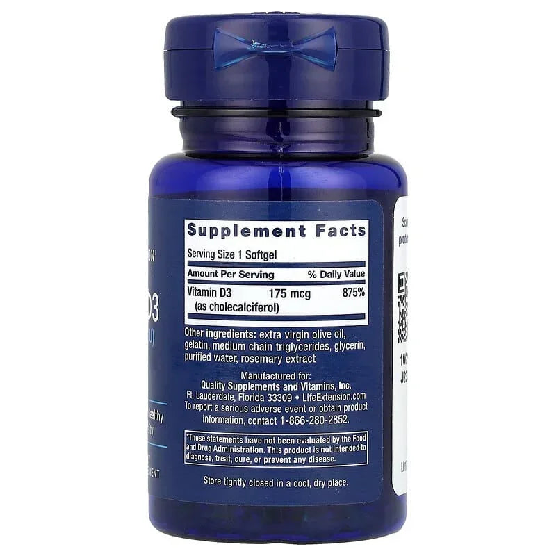 Life Extension, Vitamin D3, Softgels - USA MEGA SHOP