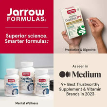 Jarrow Formulas marketing panel with hand holding a supplement packet