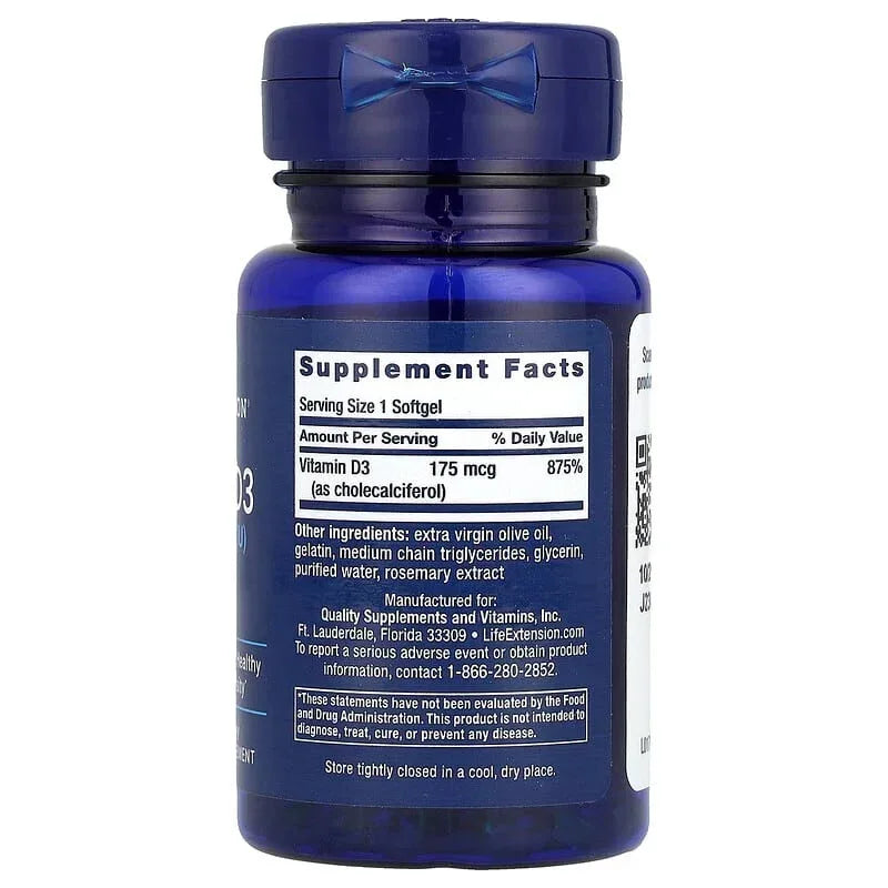 Life Extension, Vitamin D3, Softgels