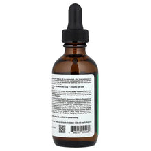 Hair and scalp oil bottle with black dropper and back label, amber glass