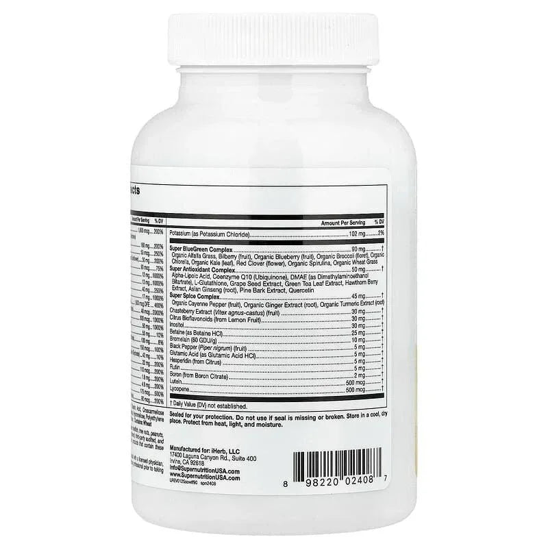 Super Nutrition, Simply One®, Women's Multivitamin with Super Complexes, Iron Free, 90 Tablets